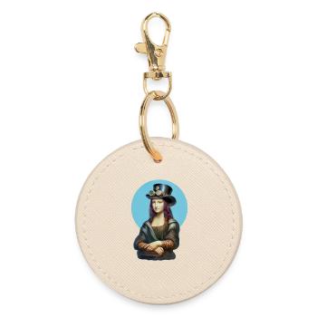STEAM MONA - steam punk'n'roll - Round Keyring - oyster - Front
