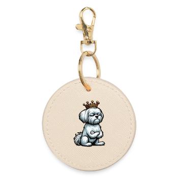 Malteser Maltese Owner Maltese Lovers - Round Keyring - oyster - Front
