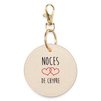 Wedding of Cyprus 6 Years Wedding - Round Keyring - oyster - Front