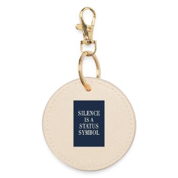 Le silence est un symbole de statut – style vieux argenté - Porte-clés rond - huître - Devant
