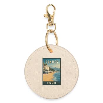 Explore French Riviera and Cannes in France - Round Keyring - oyster - Front