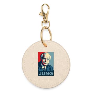 Jung Pop Art Porträt - Runder Schlüsselanhänger - Auster - Vorne