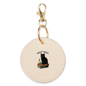 Stille Magie Katze - Runder Schlüsselanhänger - Auster - Vorne