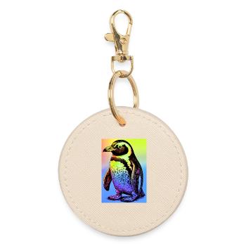 Pinguin - Runder Schlüsselanhänger - Auster - Vorne