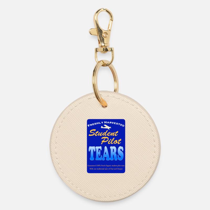 Student Pilot Tears - Round Keyring - oyster