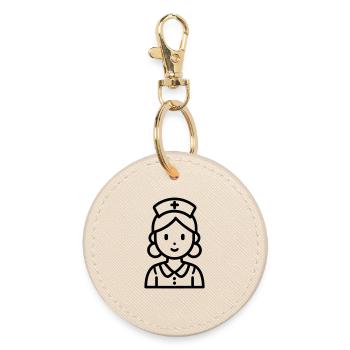 infirmière - Porte-clés rond - huître - Devant