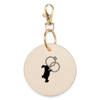 Bagues de mariage Lapin de mariage - Porte-clés rond - huître - Devant