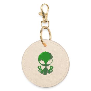 Signe de paix extraterrestre Pixel - Porte-clés rond - huître - Devant