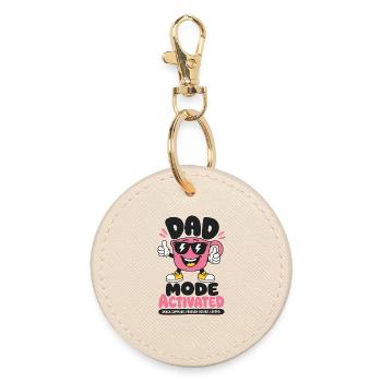 Best Dad Ever Coffee Saying - Round Keyring - oyster - Front