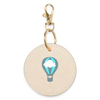 Balloon Hot Air Balloon Cloud Sky Kids Summer - Round Keyring - oyster - Front