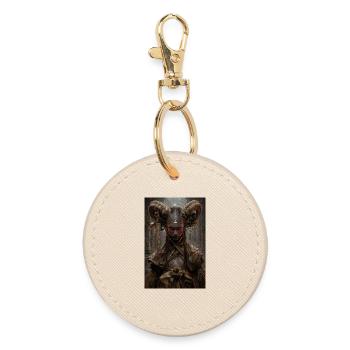 Crimson Horned Wraith Ritual - Round Keyring - oyster - Front