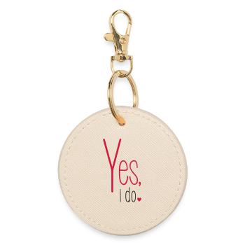 Yes i do bachelorette party Bride GroomHeart - Round Keyring - oyster - Front