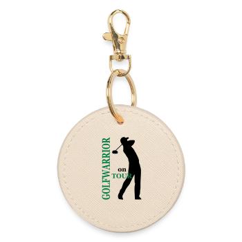golf - Round Keyring - oyster - Front