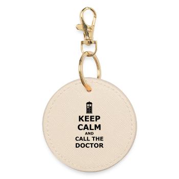 Keep calm and call the doctor - Round Keyring - oyster - Front