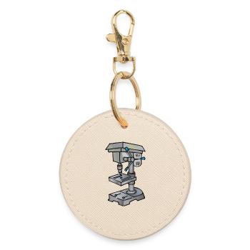 Vice - drilling machine vice - Round Keyring - oyster - Front