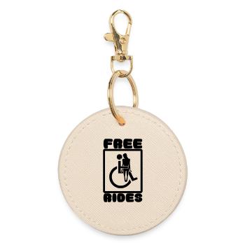 Je donne des trajets gratuits avec mon fauteuil roulant # - Porte-clés rond - huître - Devant