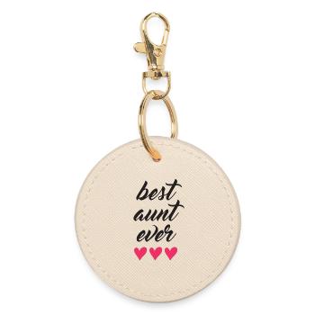 Best Aunt Ever - Round Keyring - oyster - Front