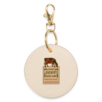 Without farmers, you're... - Round Keyring - oyster - Front