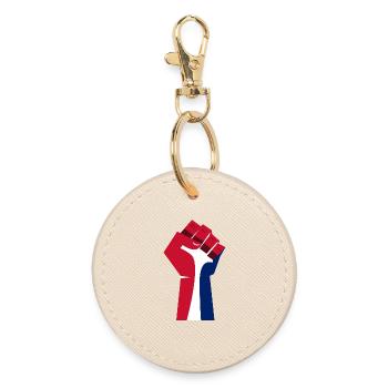 The Raised Fist (Red, White, Blue) - Round Keyring - oyster - Front