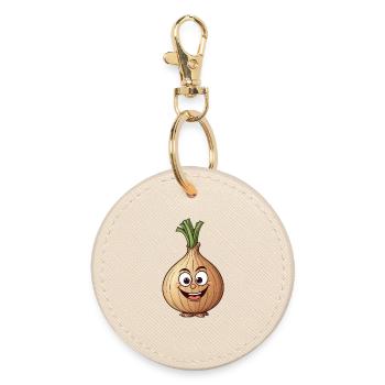 Cartoon onion perfect gift - Round Keyring - oyster - Front