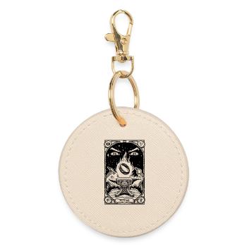 Ein Ring Tarot schwarz - Runder Schlüsselanhänger - Auster - Vorne