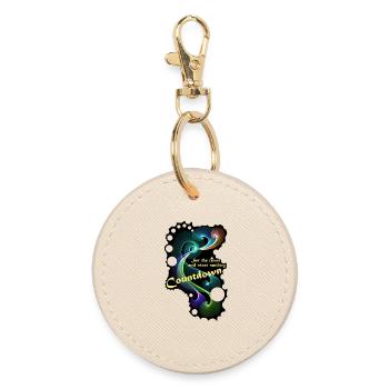 Countdown Smiling timer - Round Keyring - oyster - Front