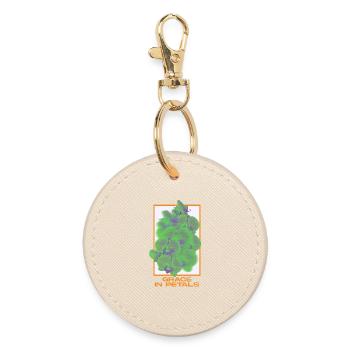 Grace in Petals - Floral Art - Round Keyring - oyster - Front