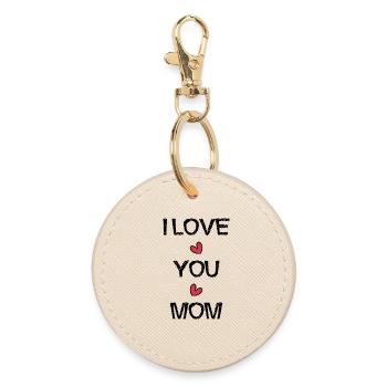 FÊTE DES MÈRES. COEUR. BONNE FÊTE. MAMAN - Porte-clés rond - huître - Devant
