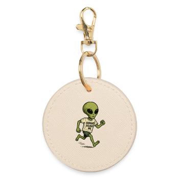 Alien Außerirdischer Mit Humor - Humans Scare Me - Runder Schlüsselanhänger - Auster - Vorne