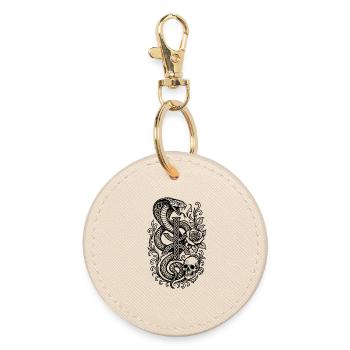 Abstract Design Amazigh Symbol YAZ - Round Keyring - oyster - Front