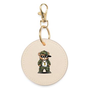 Camouflage Hip Hop Ours Rétro Streetwear Throwback - Porte-clés rond - huître - Devant