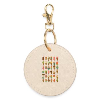 Bunte Eiscreme Vielfalt - Round Keyring - oyster - Front
