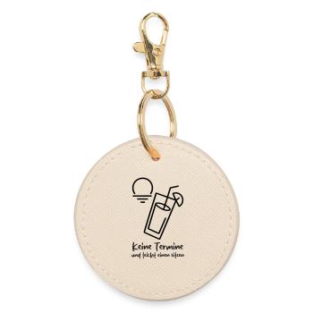 No appointments and a little drunk - Round Keyring - oyster - Front