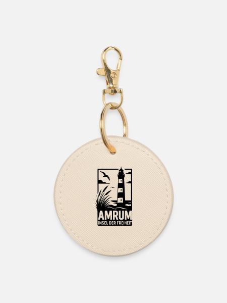 Amrum Leuchtturm Urlaub Erholung - Runder Schlüsselanhänger - Auster