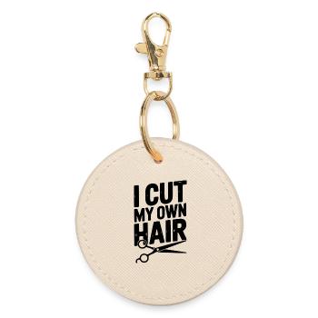 Ich schneide mir selbst die Haare - Runder Schlüsselanhänger - Auster - Vorne