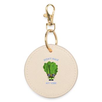 Don’t Kale My Vibe Funny Veggie Pun - Round Keyring - oyster - Front
