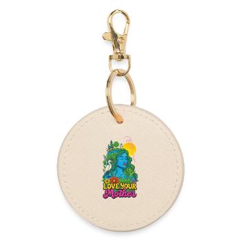 Love Your Mother Nature Goddess - Round Keyring - oyster - Front