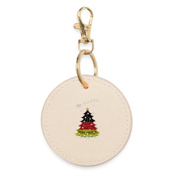Christmas tree with Germany flag - Round Keyring - oyster - Front