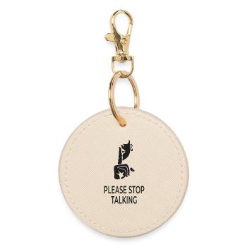 Please Stop Talking  - Runder Schlüsselanhänger - Auster - Vorne