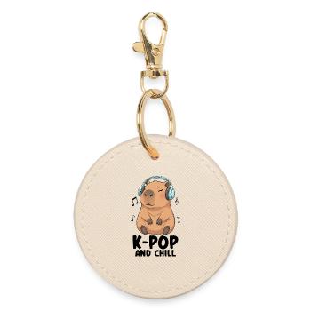 K-Pop And Chill - Round Keyring - oyster - Front