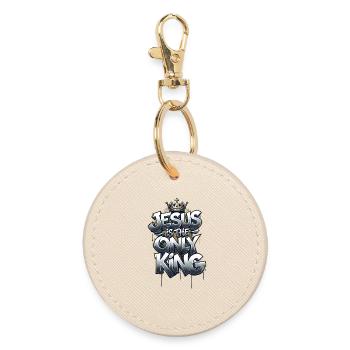 Jésus est le seul roi - Porte-clés rond - huître - Devant