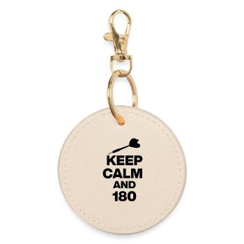 KEEP CALM AND 180, DART LIEBE! ONEHUNDRETEIGHTY  - Runder Schlüsselanhänger - Auster - Vorne