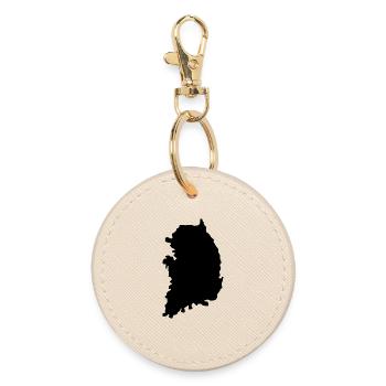 Carte de la Corée du Sud - Porte-clés rond - huître - Devant