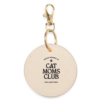 Cat Moms Club - Runder Schlüsselanhänger - Auster - Vorne