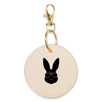 Profil cool des lunettes de soleil en forme de lapin - Porte-clés rond - huître - Devant