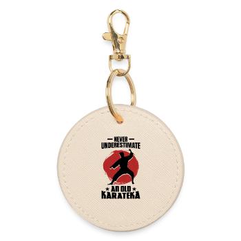 Karate Opa - Runder Schlüsselanhänger - Auster - Vorne