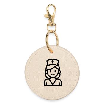 infirmière - Porte-clés rond - huître - Devant