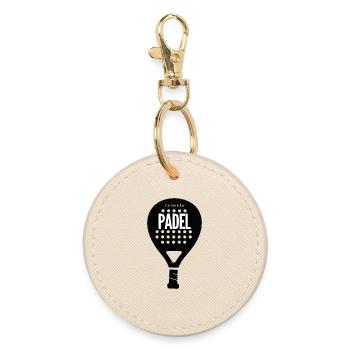 Padel Focus Dark Motif - Round Keyring - oyster - Front