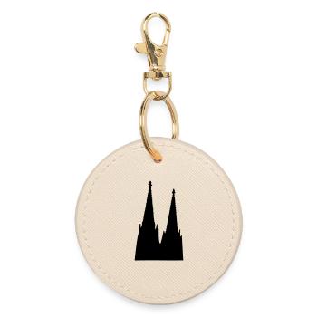 Der Kölner Dom in Köln - Runder Schlüsselanhänger - Auster - Vorne