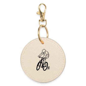 Mountainbike - Runder Schlüsselanhänger - Auster - Vorne